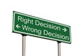 Right Wrong Business Decision Road Sign Isolated Royalty Free Stock Photo