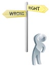 Right or Wrong choice Royalty Free Stock Photo