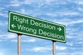 Right Wrong Decision Road Sign roadside signpost Royalty Free Stock Photo