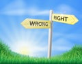 Right or wrong decision sign Royalty Free Stock Photo