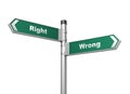 Right wrong road sign 3d illustration Royalty Free Stock Photo
