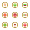 Right and wrong sign icons set, cartoon style Royalty Free Stock Photo