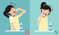 Right and Wrong ways of cleaning your nostrils,vector