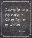 Rightly defined Cicero quote Royalty Free Stock Photo