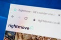 Rightmove.co.uk Web Site. Selective focus. Royalty Free Stock Photo