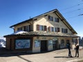 Rigi Mountain railways or Rigi Bergbahnen First cogwheel railway in Europe or die erste Bergbahn Europas