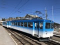 Rigi Mountain railways or Rigi Bergbahnen First cogwheel railway in Europe or die erste Bergbahn Europas Royalty Free Stock Photo