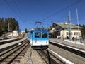 Rigi Mountain railways or Rigi Bergbahnen First cogwheel railway in Europe or die erste Bergbahn Europas