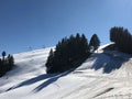 Rigi Staffel Skiing Area or Skifahren Rigi Staffel near Lake Lucerne VierwaldstÃÂ¤ttersee and Lake Zug Zugersee Royalty Free Stock Photo