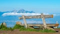 Rigi, Switzerland: A bank inviting for a pause with view to mount Pilatus