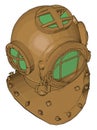 A Diving helmet dive vector or color illustration