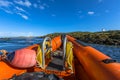 Rigid inflatable boat bow Royalty Free Stock Photo