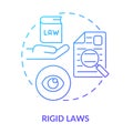 Rigid laws blue gradient concept icon Royalty Free Stock Photo