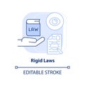 Rigid laws light blue concept icon Royalty Free Stock Photo