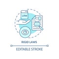 Rigid laws turquoise concept icon Royalty Free Stock Photo