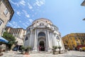 Entrance to the Saint Vitus Sveti Vid Rijeka Cathedral, or katedrala svetog vida. It`s a croatian church and a major landmark
