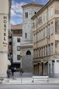 Leaning bell tower at the Church of the Assumption of the Blessed Virgin Mary, Rijeka Croatia