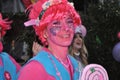 Rijeka, Croatia,19th February, 2023. Beautiful girl pose on carnival day in the carnival parade in Rijeka city.