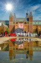 Rijksmuseum with big letters in Amsterdam, Holland Netherlands