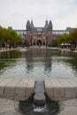 Rijksmuseum park and pool vertical view