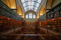 The Rijksmuseum Research Library with bookshelf walls. Amsterdam, Holland.