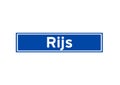 Rijs isolated Dutch place name sign. City sign from the Netherlands.