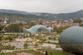 Rike Park Glass architecture bridge and tunnel in tbilisi