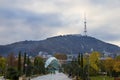 Rikhe park in the city center, old town and landmarks, historical buildings in Tbilisi