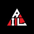 RIL triangle letter logo design with triangle shape. RIL triangle logo design monogram. RIL triangle vector logo template with red Royalty Free Stock Photo