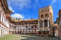 Rila courtyard and tower of Hrelyu Royalty Free Stock Photo