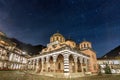 Rila Monastery night stars Royalty Free Stock Photo