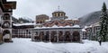 Rila Monastery in the Snow Royalty Free Stock Photo