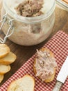 Rilette of Duck and Pork with Toasted Baguette Royalty Free Stock Photo