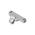 rimfire rifle isometric icon vector illustration Royalty Free Stock Photo