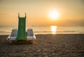 Rimini beach at sunrise Royalty Free Stock Photo