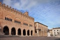 Rimini, Emilia Romagna, Italy. The ancient Cavour square with the city hall