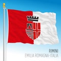 Rimini flag of the city with coat of arms, Italy