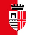 Rimini flag with coat of arms of the Municipality, Emilia-Romagna, Italy