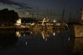 Rimini: the harbor by night