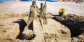 Rimini Italy Sand castle Beach bucket Royalty Free Stock Photo