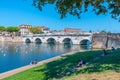 Rimini, Italy, September 2, 2021: Bridge of Tiberius (Ponte di Tiberio) in Rimini, Italy.