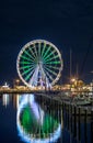 RIMINI night view of ferris wheel from dock