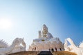 Rimkok district,Chiang Rai Province,Northern Thailand on January 19,2020:Enormous white Guan Yin Statue and beautiful dragon