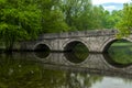 Rimski most or Roman bridge reflecting in the Bosna river