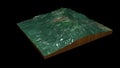 Rincon de la Vieja Volcano terrain map 3D render 360 degrees loop animation