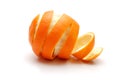 Rind of orange cutaway in spiral shape Royalty Free Stock Photo