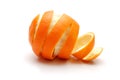 Rind of orange cutaway in spiral shape