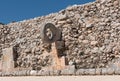 Ring for ball games at the outer wall of the mayan ruins city of