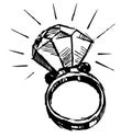 Ring with a big sparling diamond