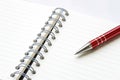 Ring binder book or notebook with pen Royalty Free Stock Photo